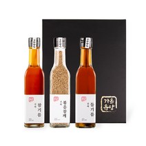 우리동네 방앗간 국산 참기름 명절 선물세트 (참기름250ml + 들기름250ml + 볶음참깨 120g), 국내산 참+생들기름250g+참깨120g 세트