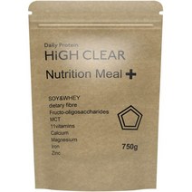 서플리먼트 HIGH CLEAR NUTRITION MEAL+코코아 맛 750G(약 25식분) 보완식 유청 소이 식이섬유 MCT 올리고, One Size, One Color