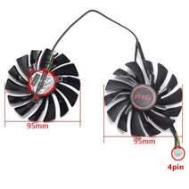 95mm PLD10010S12HH RX470 4PIN 그래픽 카드 냉각 팬 MSI GTX 960 970 950 1060 RX 470 GAMING X