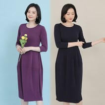 애비뉴투지 엄마옷 일상패션 홈웨어 쫀쫀 봄 여름 가을 칠부 항아리 원피스 O07164