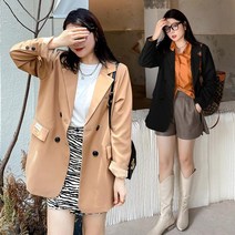 포인트 포켓 여성 캐주얼 정장 뚱녀 핫템 통통녀 코디 빅사이즈 트렌치코트 출근룩 봄 가을
