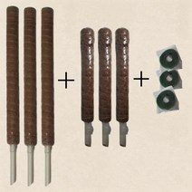 몬스테라 수태봉 100cm 식물지지대 코코봉 지주대 사은품50cm 60cm마감형수태봉 식물고정용 벨크로 가든타이, 100cm+60cm마감형+벨크로, 3개