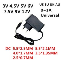 교류 어댑터 LED 조명 스트립 CCTV용 전원 공급 장치 AC 110240V DC 3V 45V 5V 6V 75V 9V 12 V 05A 1A 3 45 5 6 75 9 볼트 충전기, 8.DC  Plug 5525MM  EU9V