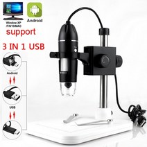 루페 확대경 정밀작업 돋보기 1600x 3 in 1 usb 디지털 현미경 type-c 전자 현미경 카메라 줌 내시경 8 leds for mobile phone repair, 협력사, 3 in 1 리프트 스탠드