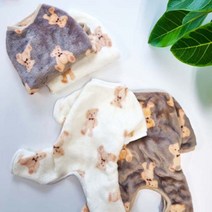 펫먼트 강아지 곰돌이 수면조끼 실내복 올인원 조끼, 브라운 (조끼)