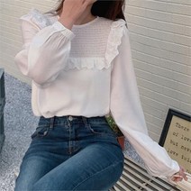 오노마 오노마 ONM 프릴 디자인 여성 화이트 블라우스 여친룩 봄블라우스 (8413965)