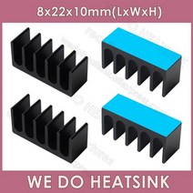 서멀구리스 WE DO HEATSINK 열 패드 포함 또는 미포함 딥 롱 소형 블랙 양극 산화 및 실버 알루미늄 방열판 8x22x10mm, 10.Black With Pad - 10pcs