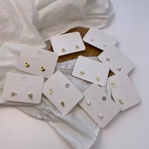 우편발송 베이직 925실버 작은 미니 큐빅 귀걸이 데일리 골드도금 한쌍 일자침 14K도금 실리콘 뒷마개 포함