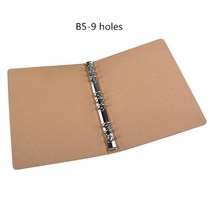크리에이티브 빈티지 A4/A5/B5/A6 크래프트 폴더 문서 (시트 없음) 4 디자인 크래프트 바인더 슬립 케이스 상자 사무실 학교 용품, 9홀 B5