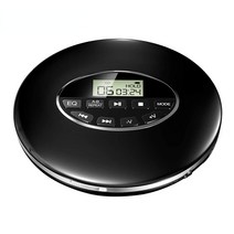 시디플레이어 CD CDP 씨디 레트로 player 3.5mm 잭 자동차 다기능 휴대용 cd 안티 스킵 소형 배터리 전원 lcd 디스플레이 소형 음악 usb aux --SION, 블랙 레귤러