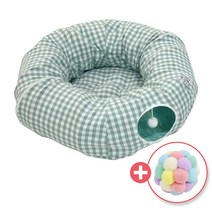 행운이네 고양이 터널하우스 + 폼폼볼, 1개, 민트
