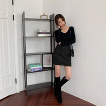 마롱패션 스커트 미니 트위드 여자 가을 S245
