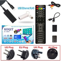 Koqit k1 미니 리셉터 드 위성 디코더 DVBS2 수신기 MeeCast 캐스트 T2MI TV 튜너 파인더 Wifi Youtube, 03 DVB-S2 RJ45_01 미국 플러그
