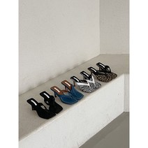 심플 미니멀 커브토 엄지 쪼리힐 여성 샌들 LI B 6147