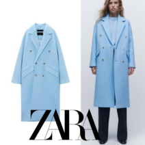 ZARA 살마레 더블 브레스트 모직 롱코트 8835726
