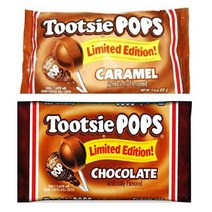 Tootsie Pops 투시팝 리미티드 에디션 2종 막대 사탕 카라멜 초콜릿 총 731g 투시롤 Caramel, 1개