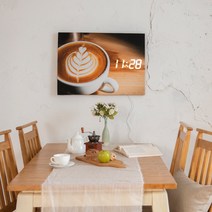 발루아 LED 시계용 액자 + 24cm 벽시계 패브릭액자 캔버스액자, 13. 라떼+ 24cm LED 벽시계