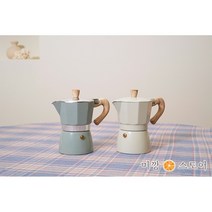 겟썸스튜디오 인덕션 모카포트 집들이선물 홈카페 빈티지 감성 캠핑 에스프레소 추출기 레트로 인테리어 커피메이커, 피스타치오 그린, 300ml (6인분)