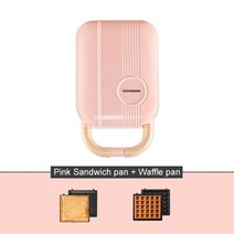 와플메이커 와플기계 와플팬 샌드위치메이커 리큅와플메이커 Dmwd 다기능 아침, 핑크 2접시