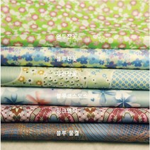 고급 나염 다후다 안감 - 6종 (0819-4) 미술가운 의류안감 장바구니 원단, 블루물결