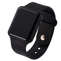 스마트워치 2023 LED 시계 핑크 스트랩 디지털 실리콘 밴드 여성 남성 손목 스마트, GPS, 30cm, 02 Black
