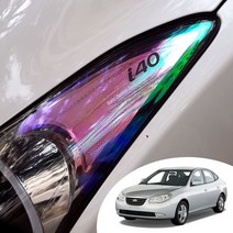 어른킹 아반떼HD 헤드라이트 사이드 리플렉터 카멜레온 포인트 컬러 필름 로고 데칼 스티커, 아반떼HD -카멜레온 퍼플(로고타입)
