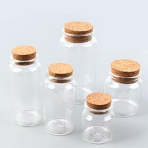 허브차 티백 보관용 코르크마개 유리병 쥬스병 밀크티 카페소품 꽃병 원두 화병 우유병 견과류, 1개, 47x90mm
