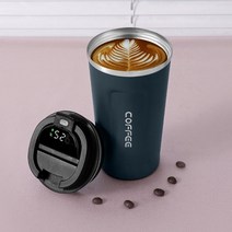 플라스크 휴대용 술병 510ml led 스마트 온도 디지털 디스플레이 열 머그 커피 컵 진공 여행 보온병 병 차가운뜨거운 유지, 푸른