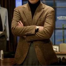 트위드 손담비 남성 자켓 맞춤 제작 브라운 코트 맞춤형 남성 코트 헤링본 코트 블레이저 헤링본 코트 남성 | 맞춤형 정장