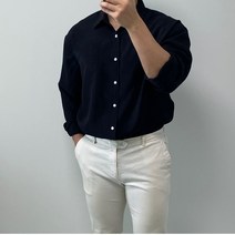 굿즈박스 남자 여름 린넨 오버핏 셔츠