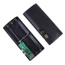 파워뱅크 자작배터리 캠핑용배터리 18650*5 보조베터리 휴대용 5V 듀얼 USB 전화 충전 DIY 쉘 배터리 홀더, 01 black
