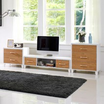 [로쏘]리포소 TV거실 수납장 세트, 오크화이트