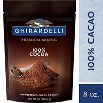 USA 직구 바이더컵 Ghirardelli Unsweetened Cocoa 계량 스푼 Powder unavailable. 파우치 8Oz 3팩, 상세참조, 수량