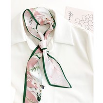 플라워 트윌리 스카프 봄 쁘띠스카프 양면 가방손잡이
