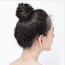 똥머리 가발 면접 승무원 머리 가채 곱창 당고머리, 1개, 내츄럴블랙