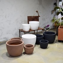 GO2shop GO2shop_ 유리용기 실내화분 낮은분재화분 감성화분 낮은화분 도기화분, ★선택* 이탈리아 니콜리 단지형 PE 대형화분.R383, ★선택* 물구멍X-블랙