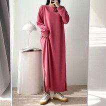 담비 롱 트임 원피스 4color / 가을신상 / 루즈 박스핏 베이직 / 구김없는 꾸안꾸 롱원피스 / 빅사이즈 등원룩