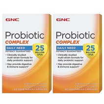 GNC 지엔시 유산균 프로바이오틱 컴플렉스 250억마리 60정 2병, 2개