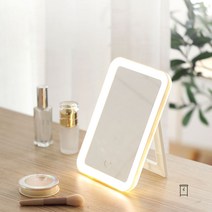 달빛 거울 LED 화장대 정사각형 조명 거울, 화이트, 1개