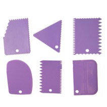 도예 조소 도자기 플라스틱 스크래퍼 도구 점토 피스 치아 모양 텍스처 6개, 6pcs Purple