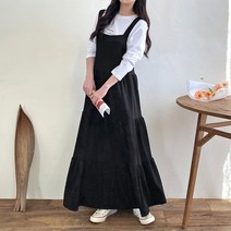 그린섬 레이어드 끈 멜빵 플레어 데일리 캉캉 원피스 편안한 국산