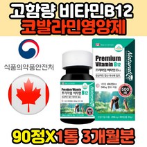 고농축 비타민b12 메틸 시아노 코발라민 90정 채식주의자 필수 영양소 영양제 홈쇼핑 코스트코 해외직구 고함량 고농축 VITAMINB12