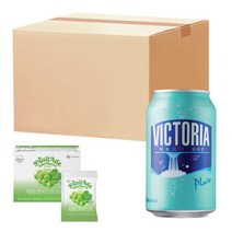 웅진 빅토리아 플레인 350ml x 24캔 x2박스+사은품 복음자리 샤인머스켓에이드 57g12입, 빅토리아 플레인 350ml x 24캔 x