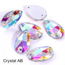 보조배터리온열매트 6 사이즈 눈물 방울 크리스탈 AB 유리 구멍이 있는 모조 다이아몬드에 바느질 반짝이 납유리 웨딩 드레스 B01 용 액세서리, [05] 16x25mm---15pcs, [02] Crystal AB