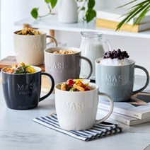 벤티머그 1P 점보머그컵 시리얼컵 자취생선물 큰머그 라면기 도자기, 670ml 그린 1P