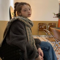 클래식 체크 패턴 목도리 숄 데일리 포인트아이템
