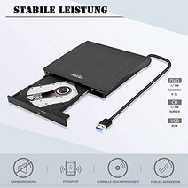 외부 DVD 드라이브 USB 3.0 휴대용 CD DVD 버너 광학 드라이브 DVD 드라이브 DVD/CD +/-RW Win7/Win8/Win10/MacPro/Macbook/OS/XP가 있는 노트북 데스크탑용 외부 CD 드라이브 -10913, 검은색