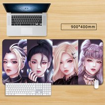 마우스 장패드 롤 리그 오브 레전드 KDA아리 큐티 캐릭터 게임 대형 마우스패드 게이밍 패드 피시 게임 굿즈, 90*40cm, 색상-14