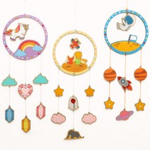 바오바론 모빌 만들기 나무 diy 색칠 어린이 수업 재료 초등학교 미술 투명스티커 증정, (고래의꿈)