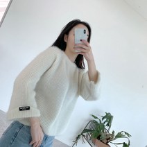 [오데올라] 3color 펄 라운드 7부 와이드소매 크롭 숏 니트